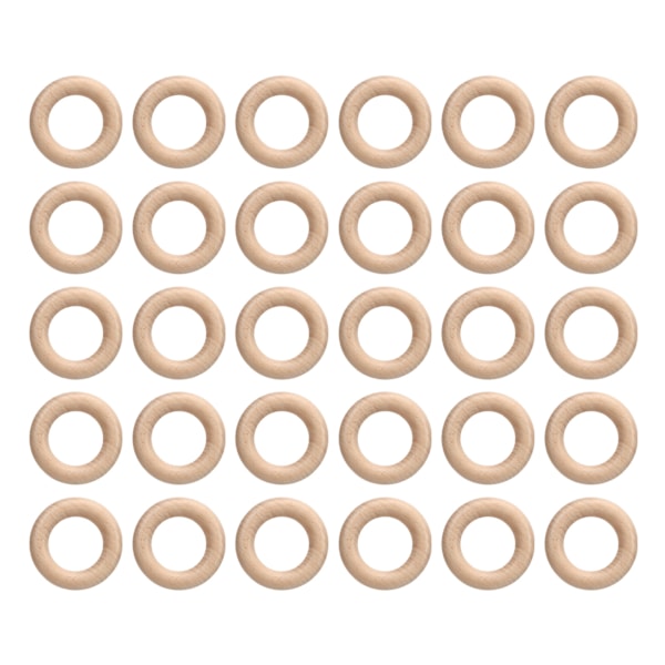 30 st Bokträringar Släta Träcirkelringar Hängen för DIY Smyckestillverkning Hantverk 5,5cm / 2,2in