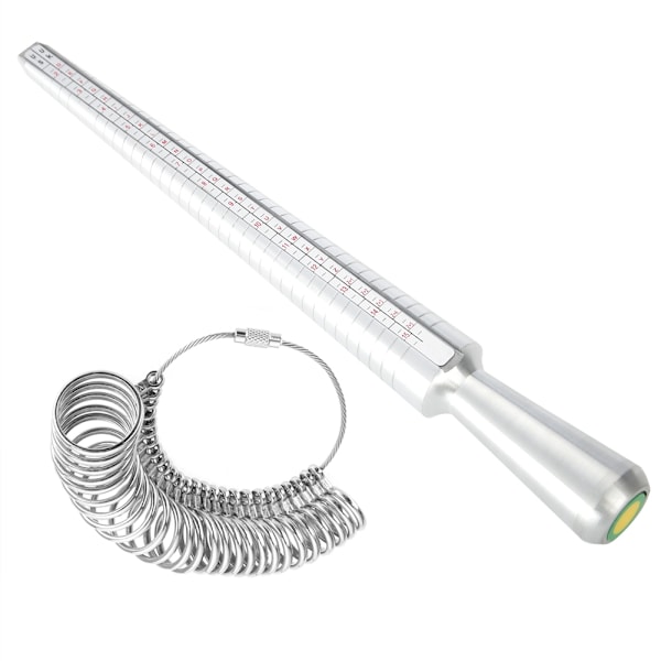 UK Storlek Ring Dorn Stick Finger Gauge Sizer Smycken Mätverktyg Set