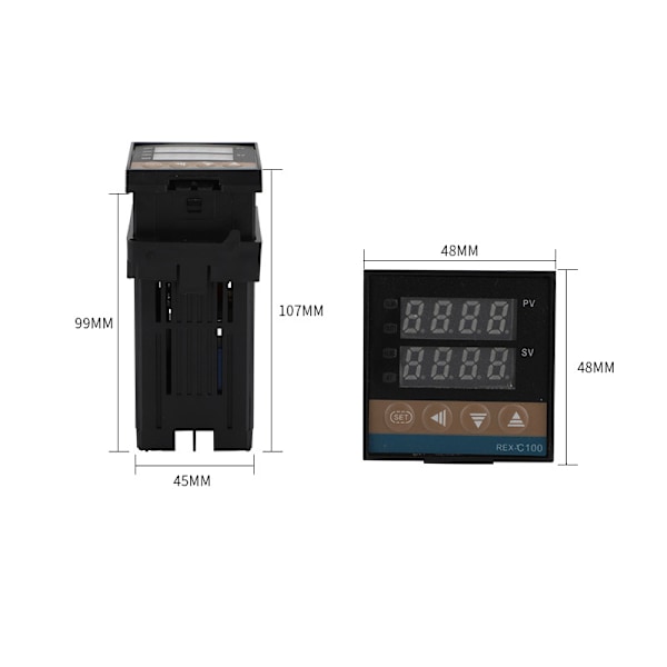 Digital PID Temperaturregulator HD Digital Display Multi Signal 220V Fuldautomatisk Justerbar Digital PID Termostat