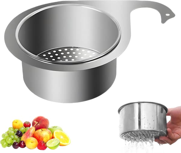 Svanformet si i rustfrit stål, si til vask, papirkurv (1 stk.)[LD]