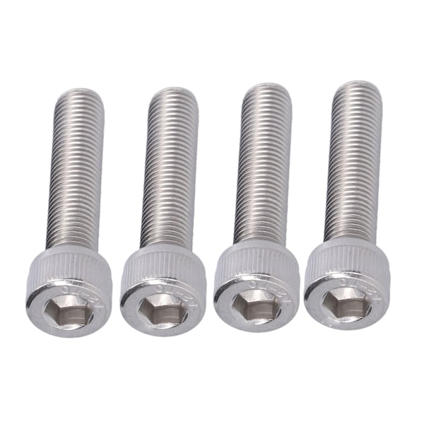 4 kpl kuusiokolopyöränpultit A2 ruostumaton teräs 1,25 mm Kiinnitysruuvit hienolla kierteenjakoa M10x45