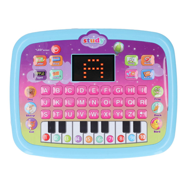 Barn Talking Tablet Tidlig Utdanning Småbarn Læringstablett Smarty Læringstablett 8 Moduser Engelsk Læringstablett Blå