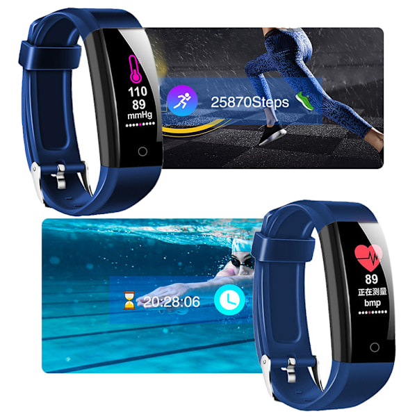 W6 Smart Armband Healthy Step Count Sportklocka Multifunktion Smart PulsmätareBlå