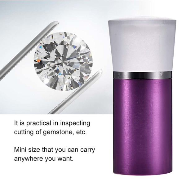 Hearts & Arrows Gems Diamond Cutting Lupp 10X Magnifier Smycken Viewer (lila)