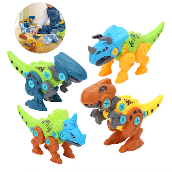 DIY Samle Dinosaur Legetøjs Sæt Skruemutter Kombination Samle Dinosaur Model Legetøj 4 Stilarter