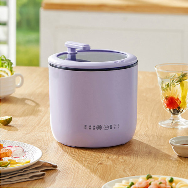 Mini riskokare Multifunktionell hem Elektrisk rismaskin Lågeffekt sovsal Non Stick Congee Cooking Pot CN 220V Lila