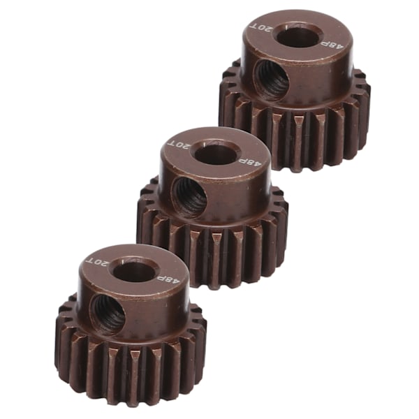 3 stk. RC 3,175 mm 48DP 20T stålpiniongearsæt til 1/10 RC bil børsteløs børstet motor