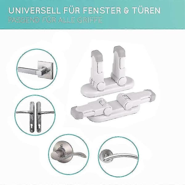 2-pack barndörrlås med 3 m självhäftande material[LD]