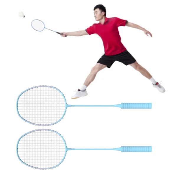 Badmintonracketset för utomhusspel på bakgården inklusive 2 racketar 3 nylonfjädrar 1 bärväska för nybörjare Vuxna Grön