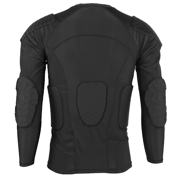 Tykke anti-kollision brystbeskyttelse Langærmet sportsdragt tights til fodbold Basketball skiløbstræning Beskyttelsesudstyr Sort (XL(anbefaler 75-85 kg))