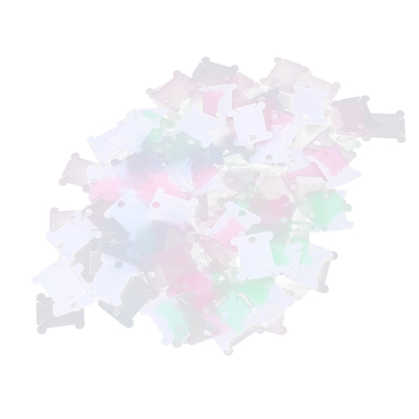 250 stk. Plastik Broderigarnspoler Sorteringsopbevaring Funktion 3 Farver Rustfri Smuk Praktisk DIY Sytrådsopbevaring