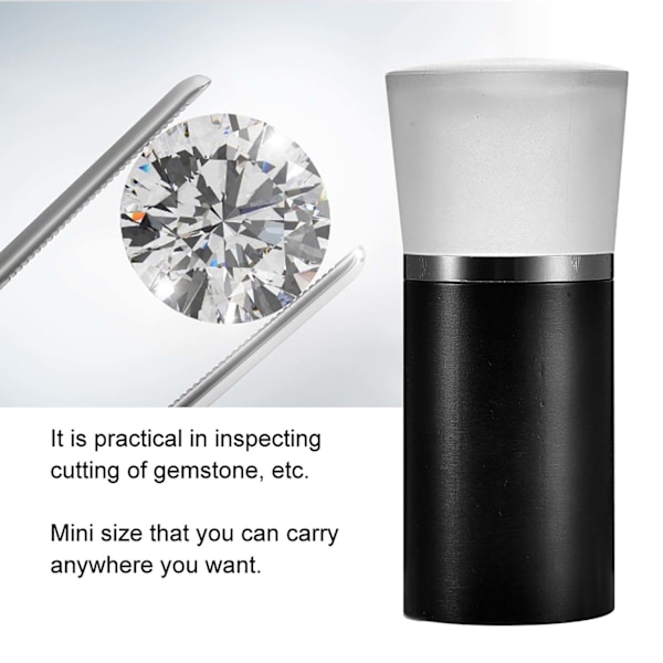 Hearts & Arrows Gems Diamant Slibnings Lupe 10X Forstørrelsesglas Smykker Viewer (sort)