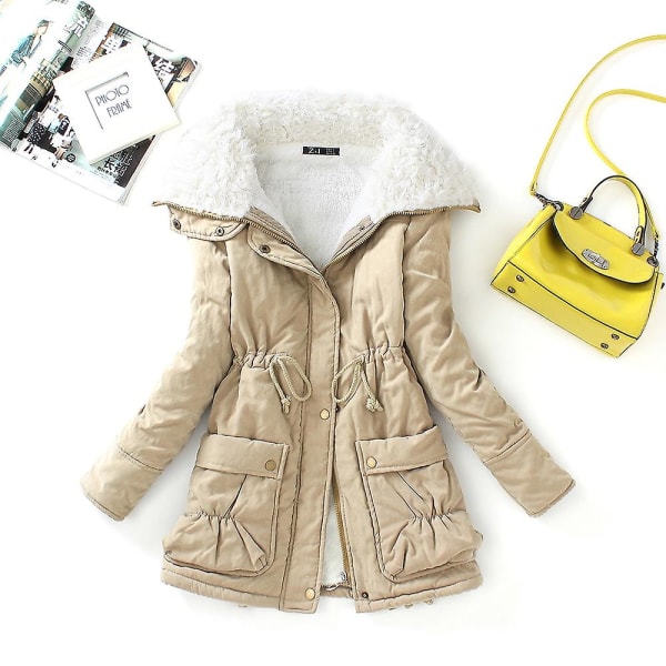 Nouveau automne hiver femmes coton manteaux moyen Long ouate färs veste thermique chaud Parkas décontracté couette pardessus S eller Gold S