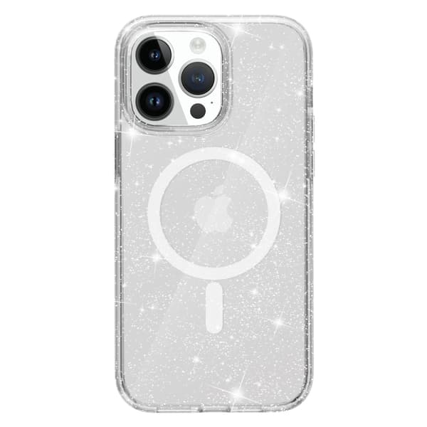 Glitter MagSafe-deksel til iPhone 15 Pro – Transparent