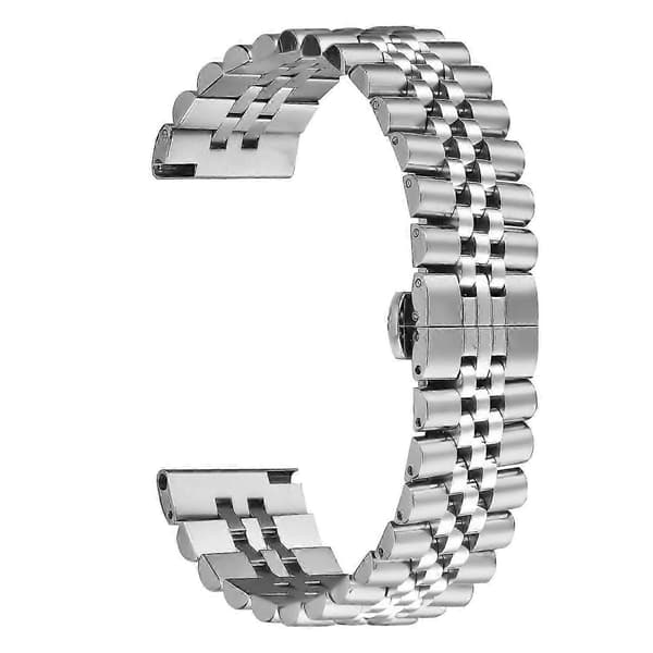 Til Honor Watch Dream Håndledsrem 5-perle rustfrit stål sommerfuglespænde urrem - sølv