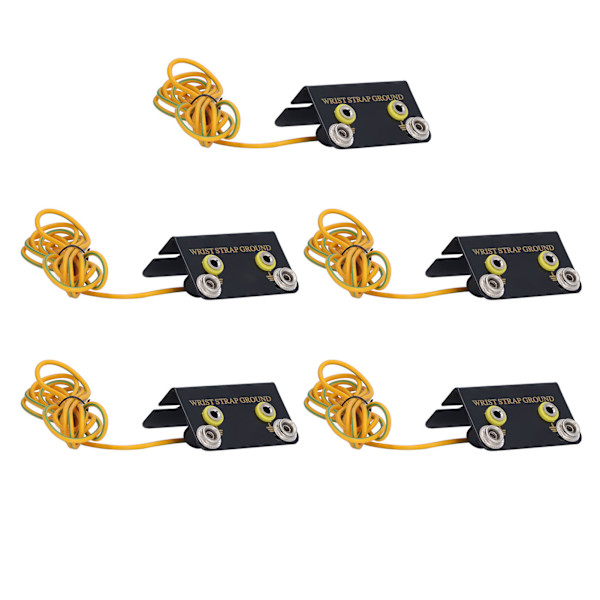 5 Pcs Wrist Strap Ground Socket ESD Grounding System L-Shaped, Non-Static