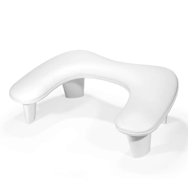 Läder nagelarmstöd handkudde White
