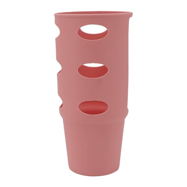 Cup Protector Sleeve Non-slip All Wrapped Removable Silicone Water Cup Boot for 30 oz Cups Pink