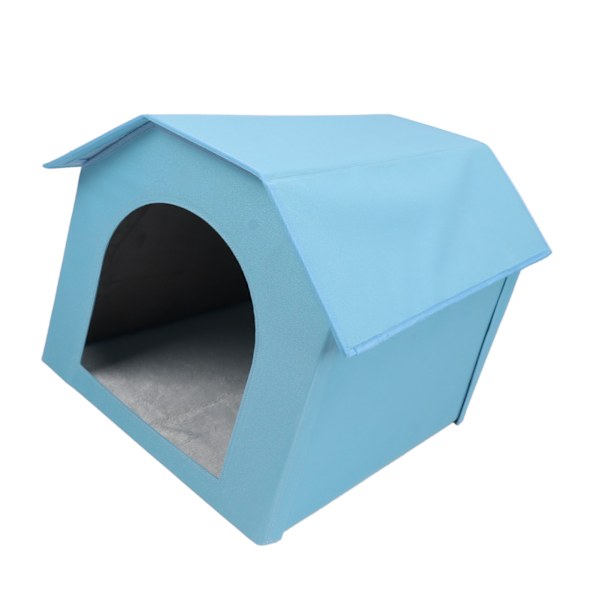 Innendørs utendørs kjæledyrhus sammenleggbar vanntett hundehus kattehus for små til mellomstore hunder katter blå