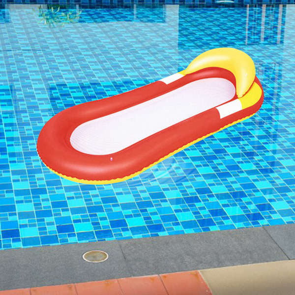 Simbassäng Enkel Uppblåsbar Floating Raft Lounge Flytande Stol Vattenleksak för män KvinnorRöd