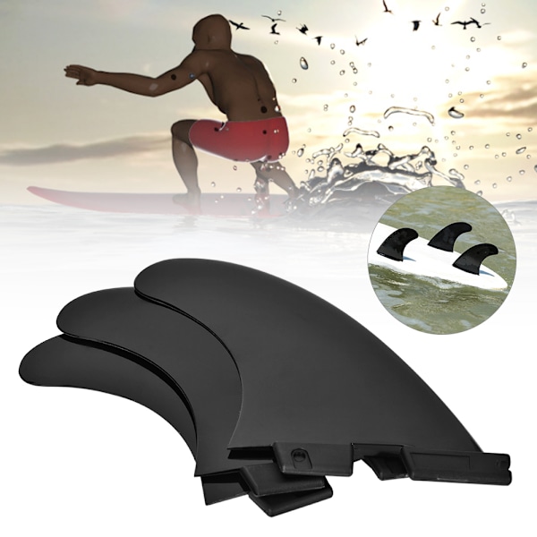 3 stk/sæt FCS2 G5 Nylon Plast Sort Professionel Surfbræt Halefinne Fleksibel Surftilbehør Sort M STØRRELSE