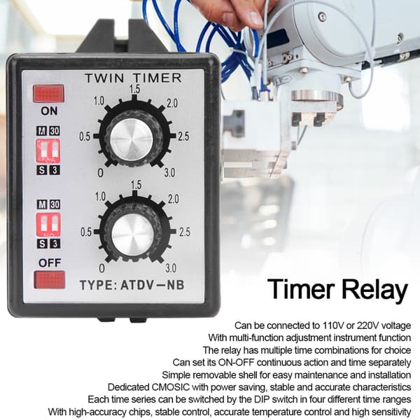 Knotkontroll Tidsbryter Relé På Av Timer Relé MultiSection ATDVNB AC110v 220V