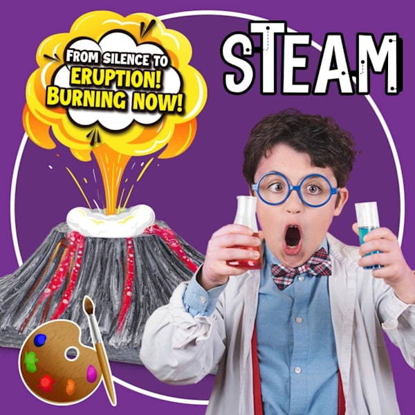 Volcano Science Kit DIY Geologi Kemi Leksaker Vetenskapsexperiment Pedagogiska leksaker för barn Pojkar Flickor