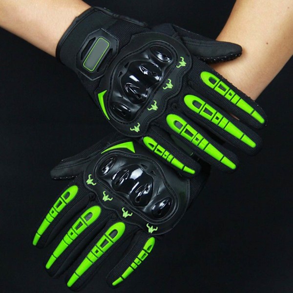 Full Finger Touch Screen Motorcykel Handskar Andas Touchscreen Handskar med Full Hand Green