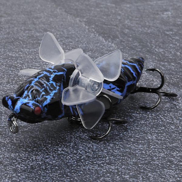 Hard Fish Lure Bionic Cicada Shape fiskebete med roterande snurrar Propeller Diskantkrok 7,5 cmY238-9