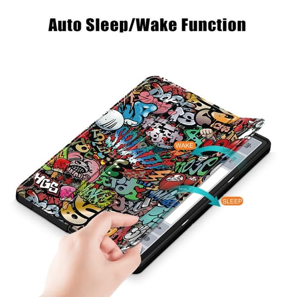 Lenovo Tab P12 Cover Tri-Fold Læder Graffiti 358
