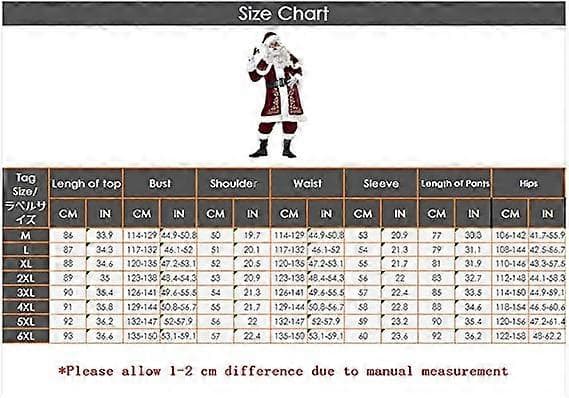 8PC Julemandskostume Julemandskostume Plus Size FR M-5XL