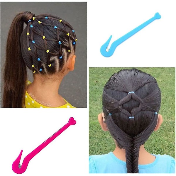 2 stk. Plast elastisk hårbåndfjerner bærbar hårbåndkutter (blå + roserød)