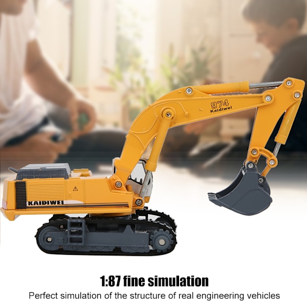 1:87 Simuleringsgrävmaskin med rullbar bandlegering Engineering Bilmodell Barngåva