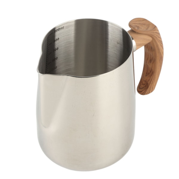 Melkeskummerkopp Innvendig skala 304 rustfritt stål Dryppfri tut Kaffe-dampkanne med håndtak Original farge 1000 ml