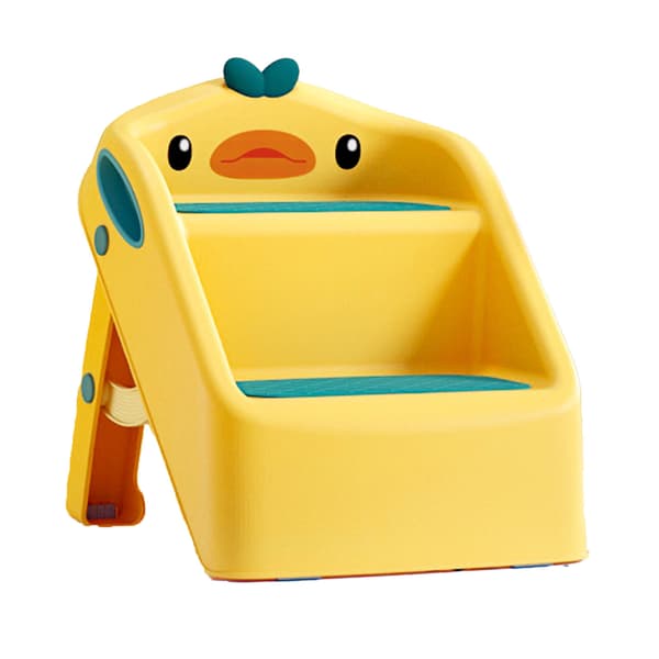 Foldable Toddler Step Stool Multifunctional Safe Stable Non-Slip 2 Step Stool Toilet Potty Training Stool Yellow