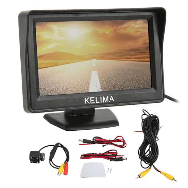 4LED Backup Kamera 4.3in Bagudsyn Monitor Kit 120° Bred Vinkel IP68 Vandafvisende Nattesyn til Bil Lastbil SUV