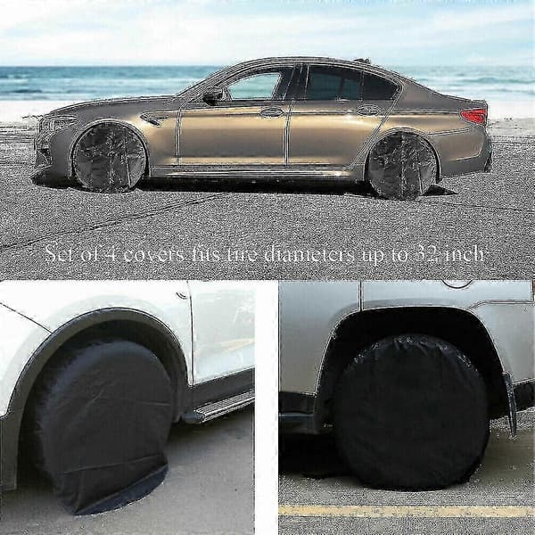 4-pack Vattentäta Däckskydd Reservdäck Hjul Husvagn Husbil Rostskyddande Däckskydd Fiis Black S