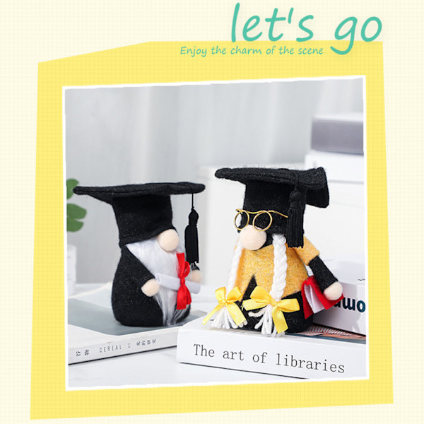 Graduation Season Gnome Doll Doctoral Cap Graduation Gift