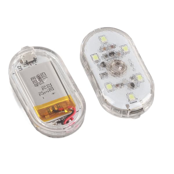 2 stk. LED-sensorlys for bilinteriør, USB-oppladbart berøringslys, trådløs ambient lampe, nattleselys, bilinteriørlys