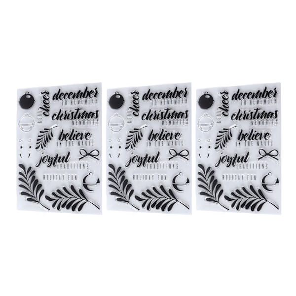 3 stk. klare stempler, unik form, dekorative transparente maler for DIY scrapbook-håndverk