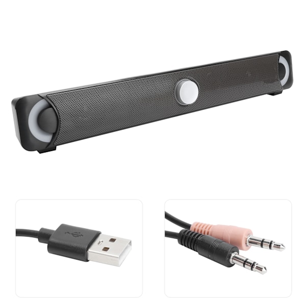 Smalody USB-lading Multimedia-høyttaler HiFi Bærbar Datamaskin Høyttaler med LED-lys