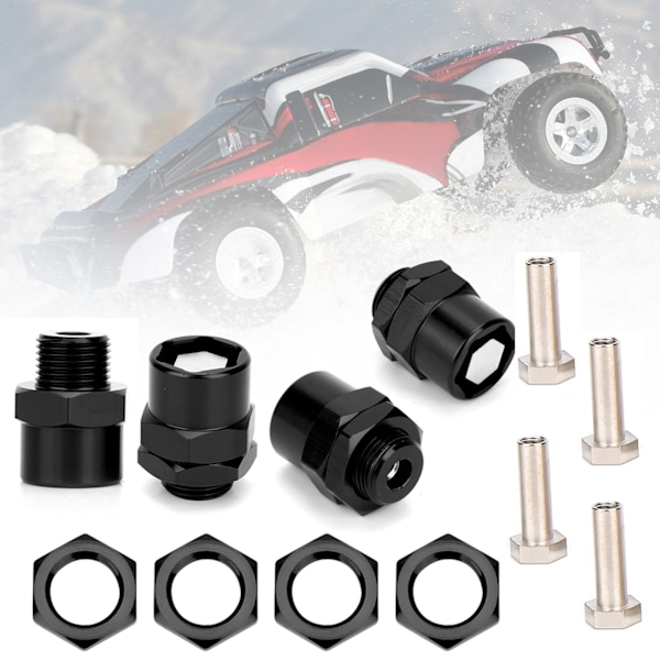 RC-bil 12mm till 17mm Hjulhex Konverteringsadapter Tillbehör för Sakura D4 HSP 94123 1/10 Bil Svart
