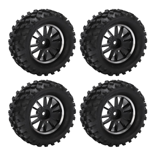 4st 82 mm främre bakre gummidäck och 12-ekrade hjulfälgar för Wltoys 144001 1/14 RC terrängbil