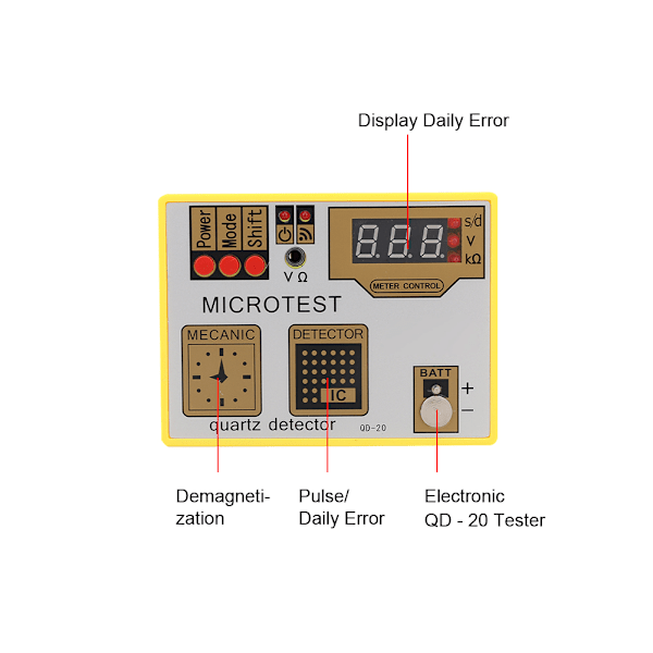 QD-20 Klocka Batteri Puls Tester Quartz Movement Tester Avmagnetiseringsmaskin Klocka Reparationsverktyg