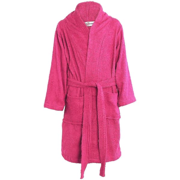 Badehåndkle med hette til barn, 100 % bomullsfrotté, badekåpe for gutter og jenter 126 Pink 7-8 Years