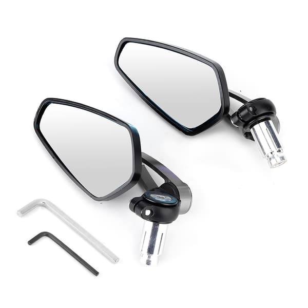 Motorcykel CNC aluminium bakre sidospegelreflektor - Set om 2, Silver
