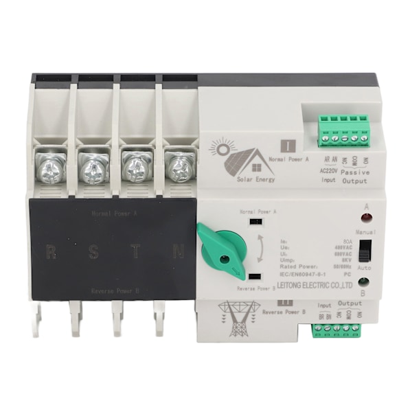 Dual Power Automatisk Transfer Switch 4P Millisecond Circuit Fast Controller PV till nät AC220V 80A
