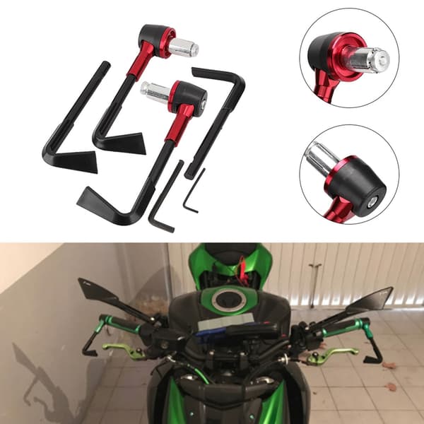 CNC Motorcycle Handlebar Guards Brake Levers Protect Guard Motorcycle Protection Handlebar (Red)