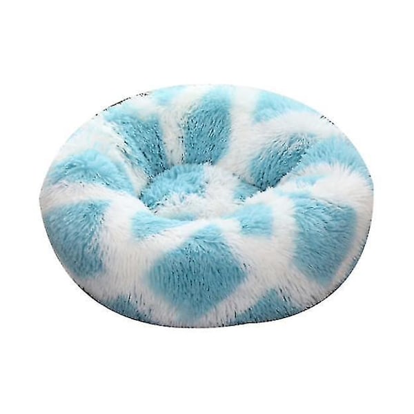 Plush-muhvi Donut-lemmikkipeti pienille ja suurille koirille ja kissoille, sininen/valkoinen, 40CM