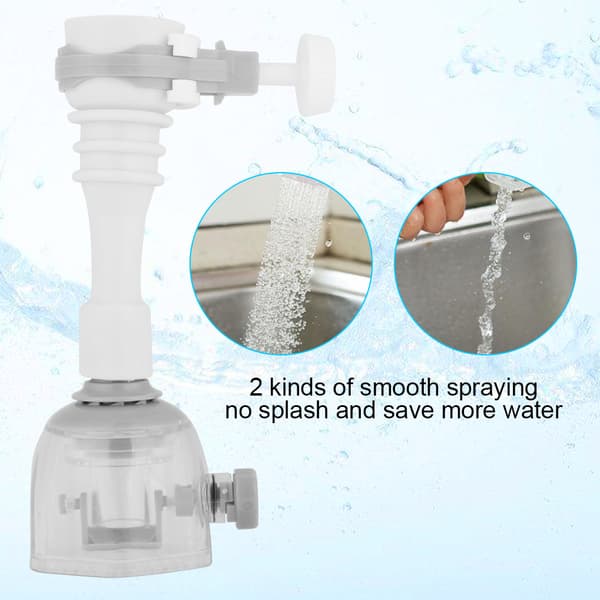 Grå 13cm bevegelig kjøkkenkranventil spray